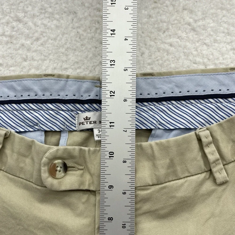Peter Millar Chino Pants Mens 34x29.5 Pima Cotton Blend Stretch Golf Beige Khaki